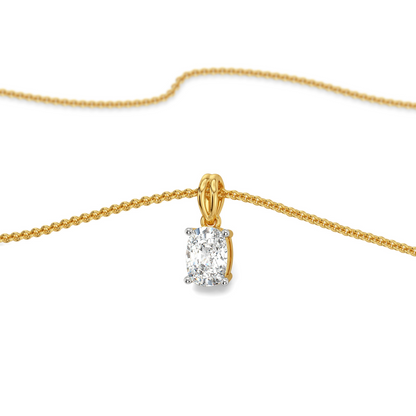 0.5 CT Cushion Lab Grown Diamond Solitaire Pendant - perspective view