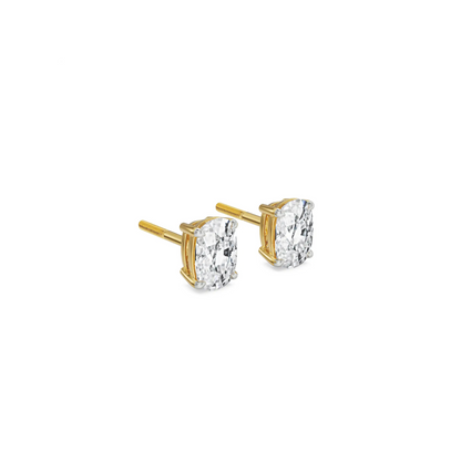 0.5 CT Enchanting Cushion Lab Grown Diamond Studs -  side view