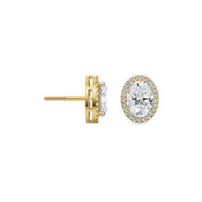 0.5 CT Celestial Halo Lab Grown Diamond Studs - perspective view