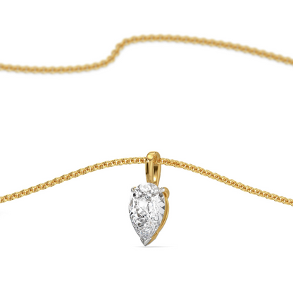 2 CT Dew Drop Lab Grown Diamond Solitaire Pendant - top view