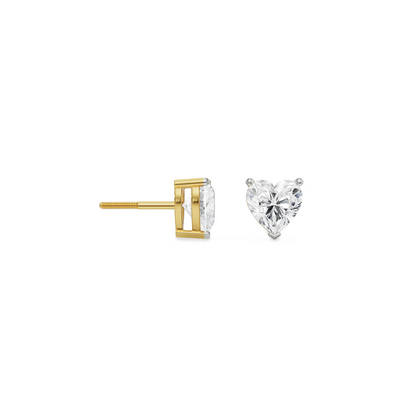 0.5 CT Sweetheart Lab Grown Diamond Studs - perspective view