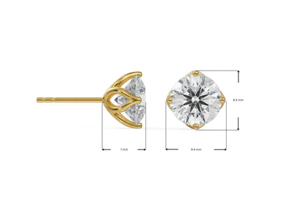 Dimension Guide for 2 CT Timeless Lab Grown Diamond Solitaire Studs