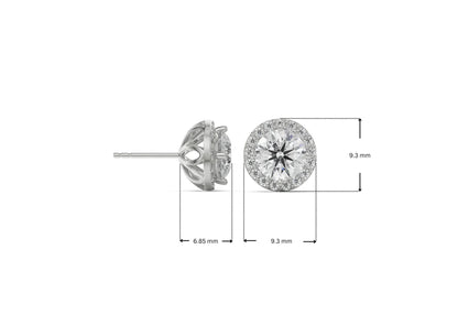 1 CT Halo Lab Grown Diamond Solitaire Studs_in-stock