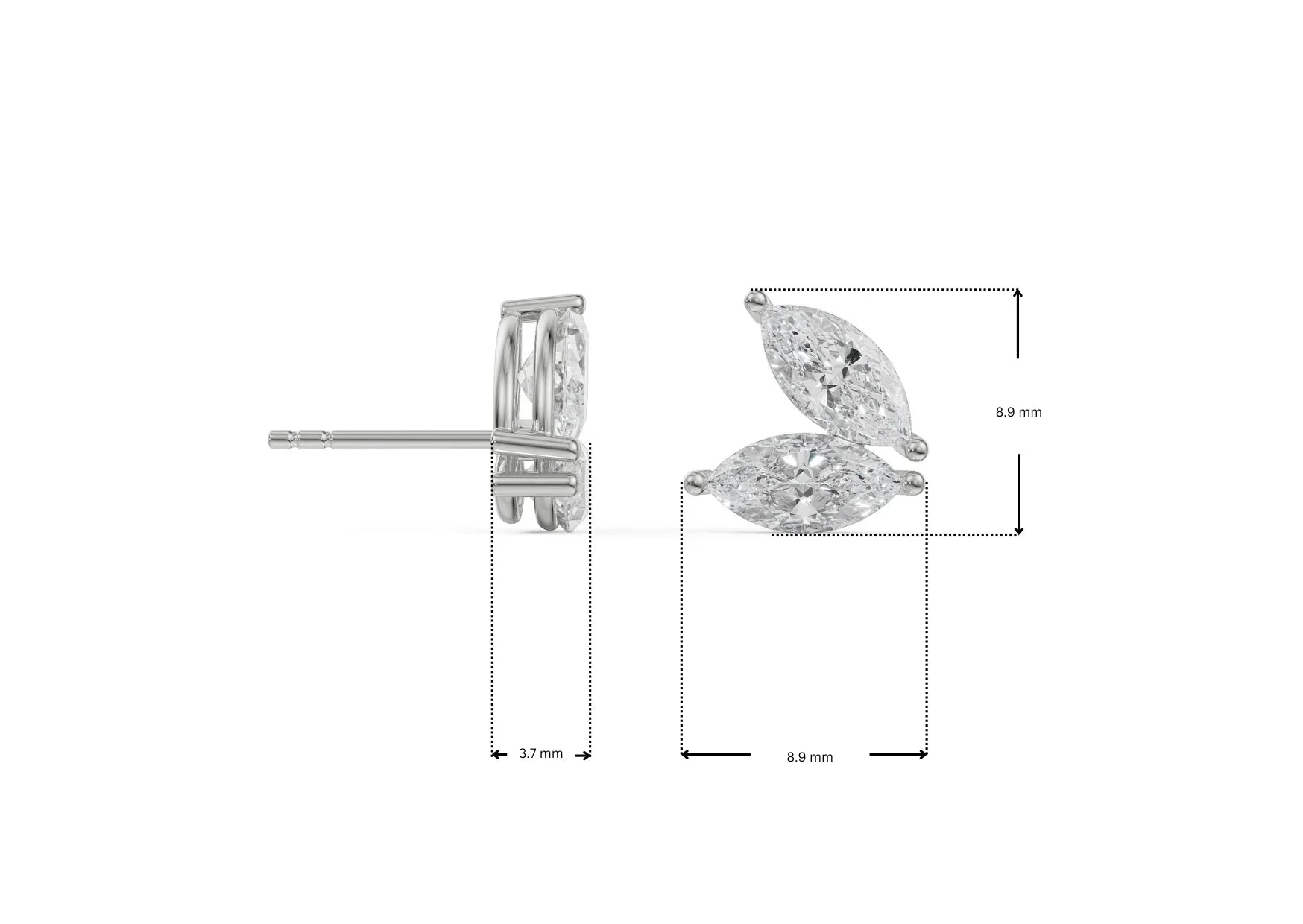 Butterfly Marquise Lab Grown Diamond Studs_in-stock