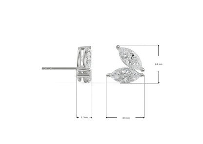 Butterfly Marquise Lab Grown Diamond Studs_in-stock
