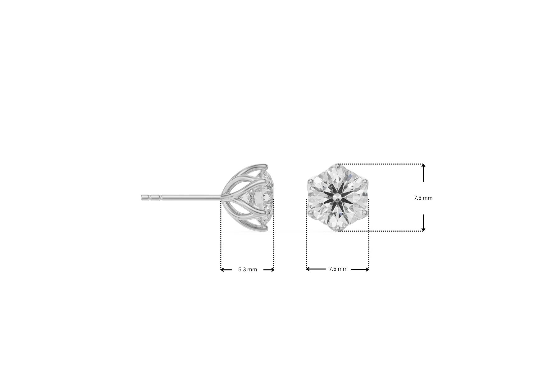 1 CT Petal Lab Grown Diamond Solitaire Studs_in-stock
