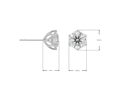 Dimension Guide for 1.5 CT Petal Lab Grown Diamond Solitaire Studs