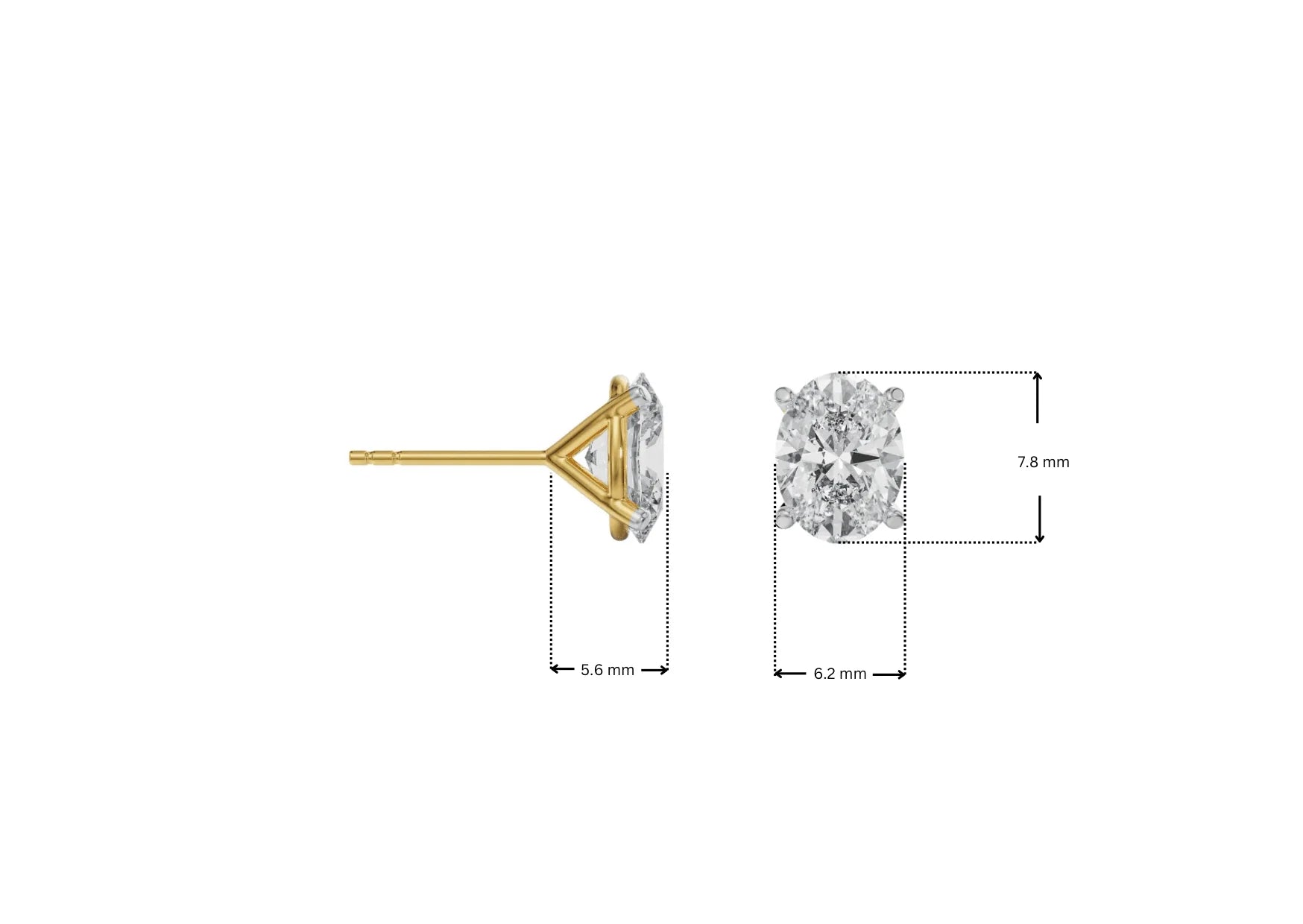 1 CT Oval Cut Breathtaking Lab Grown Diamond Studs_in-stock