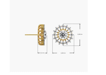 1 CT Chakra Detachable Lab Diamond Studs_in-stock