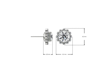 Dimension Guide for 0.50 CT Sunflower Detachable Lab Diamond Studs