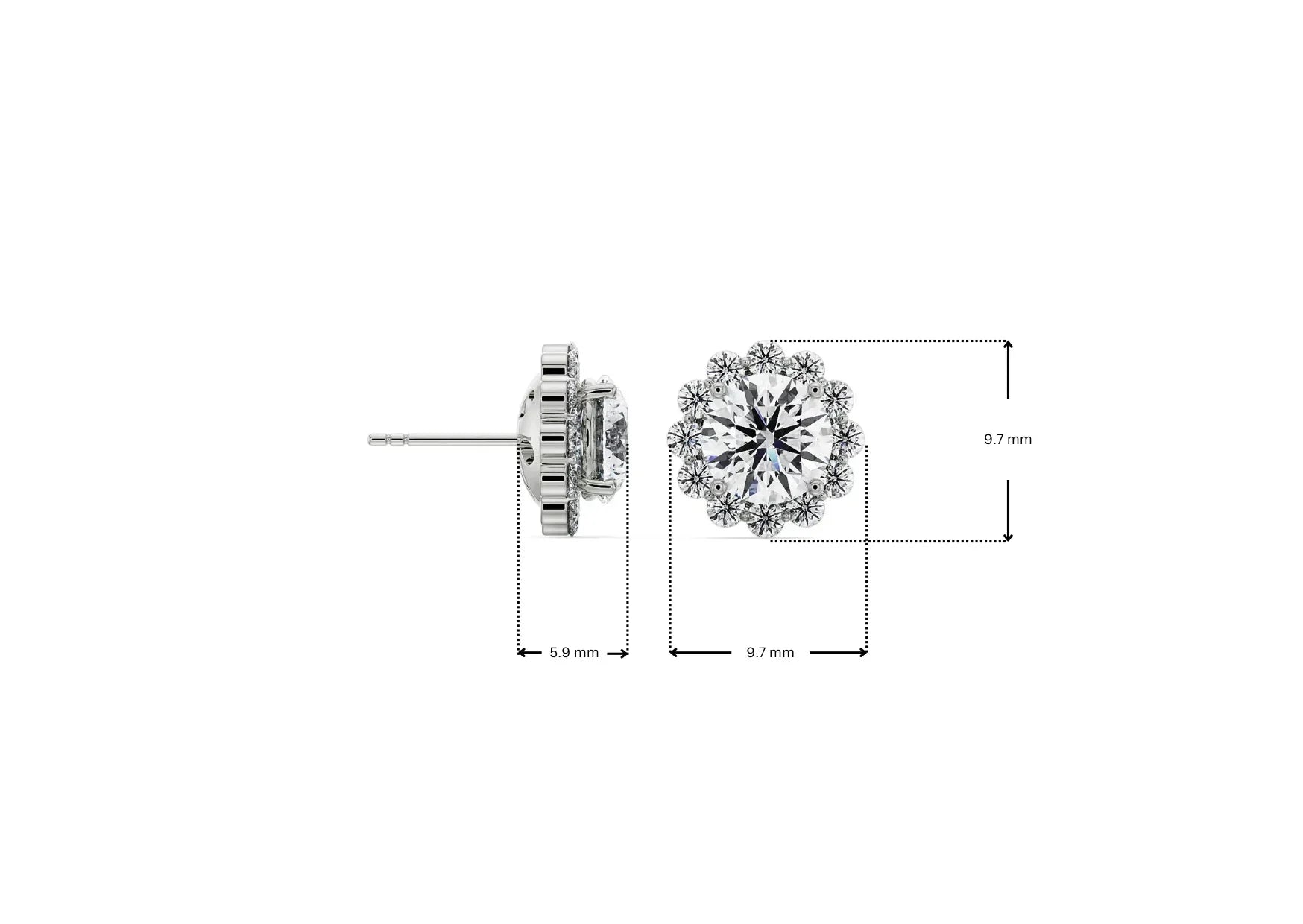 1 CT Sunflower Detachable Lab Diamond Studs_in-stock