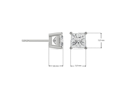 1 CT Timeless Princess Lab Grown Diamond Solitaire Studs_in_stock