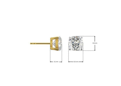 0.50 CT Cushion Lab Grown Diamond Studs 9KT