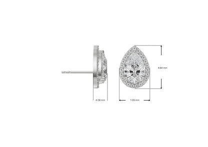 Dimension Guide for 0.5 CT Solitaire Pear Lab Grown Diamond Earrings