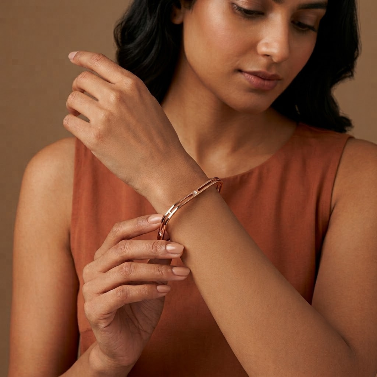Soft Square Lab Grown Diamond Bangle