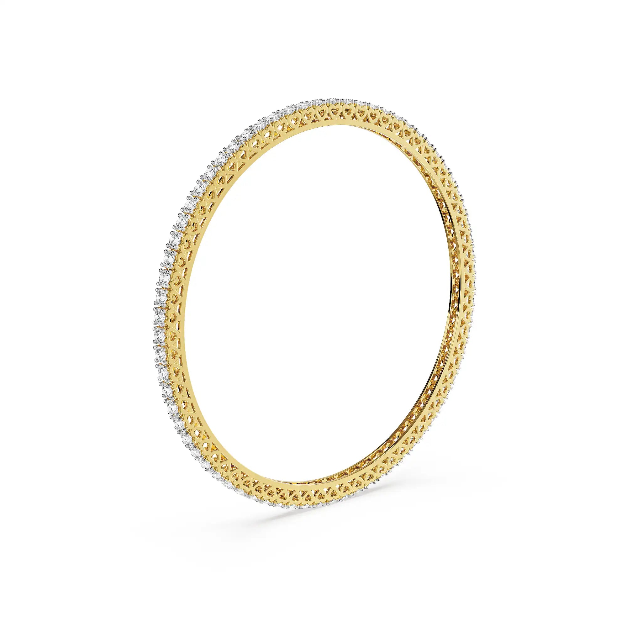 Classic Charm Lab Grown Diamond Bangle - side view