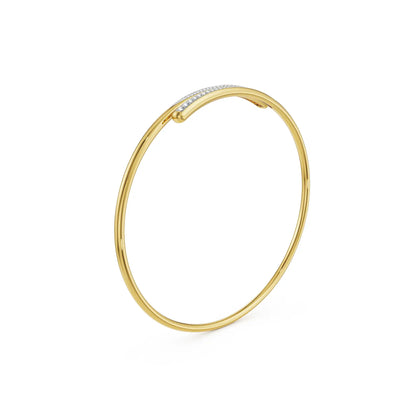Sparkling Twist Lab Grown Diamond Bangle - side view