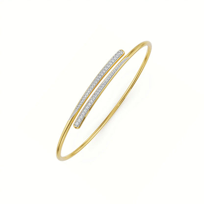 Sparkling Twist Lab Grown Diamond Bangle - top view