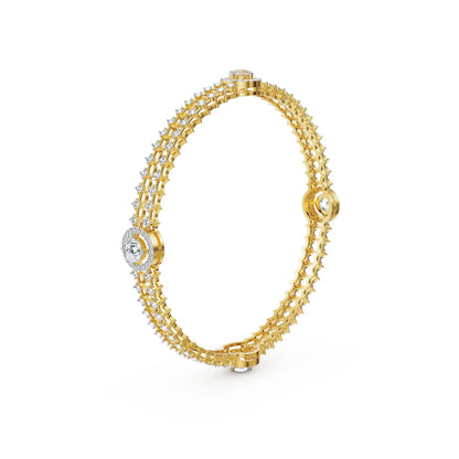 Royal Halo Lab Grown Diamond Bangle - side view