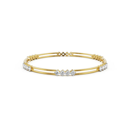 Kiara Minimalist Lab Grown Diamond Bangle - front view
