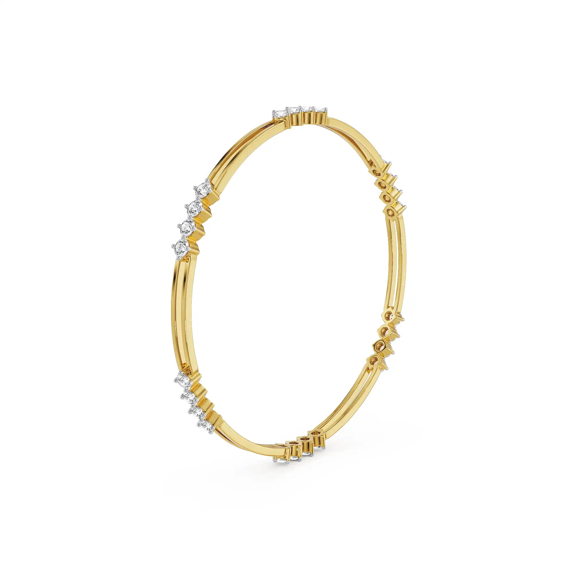 Kiara Minimalist Lab Grown Diamond Bangle - side view