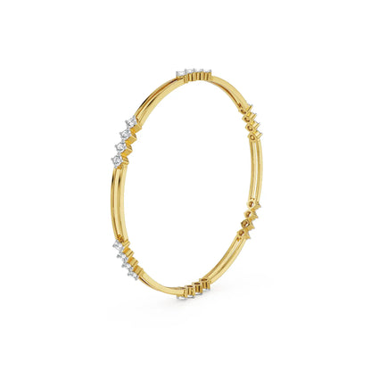 Kiara Minimalist Lab Grown Diamond Bangle - side view