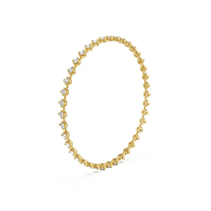 Aurora Glow Lab Grown Diamond Bangle - side view