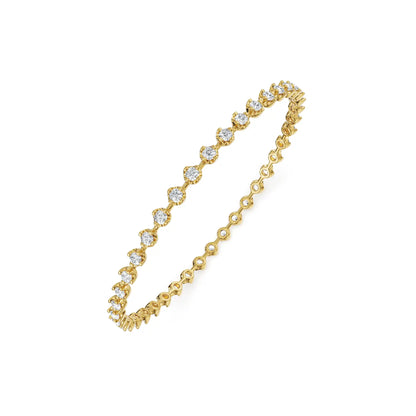 Aurora Glow Lab Grown Diamond Bangle - top view