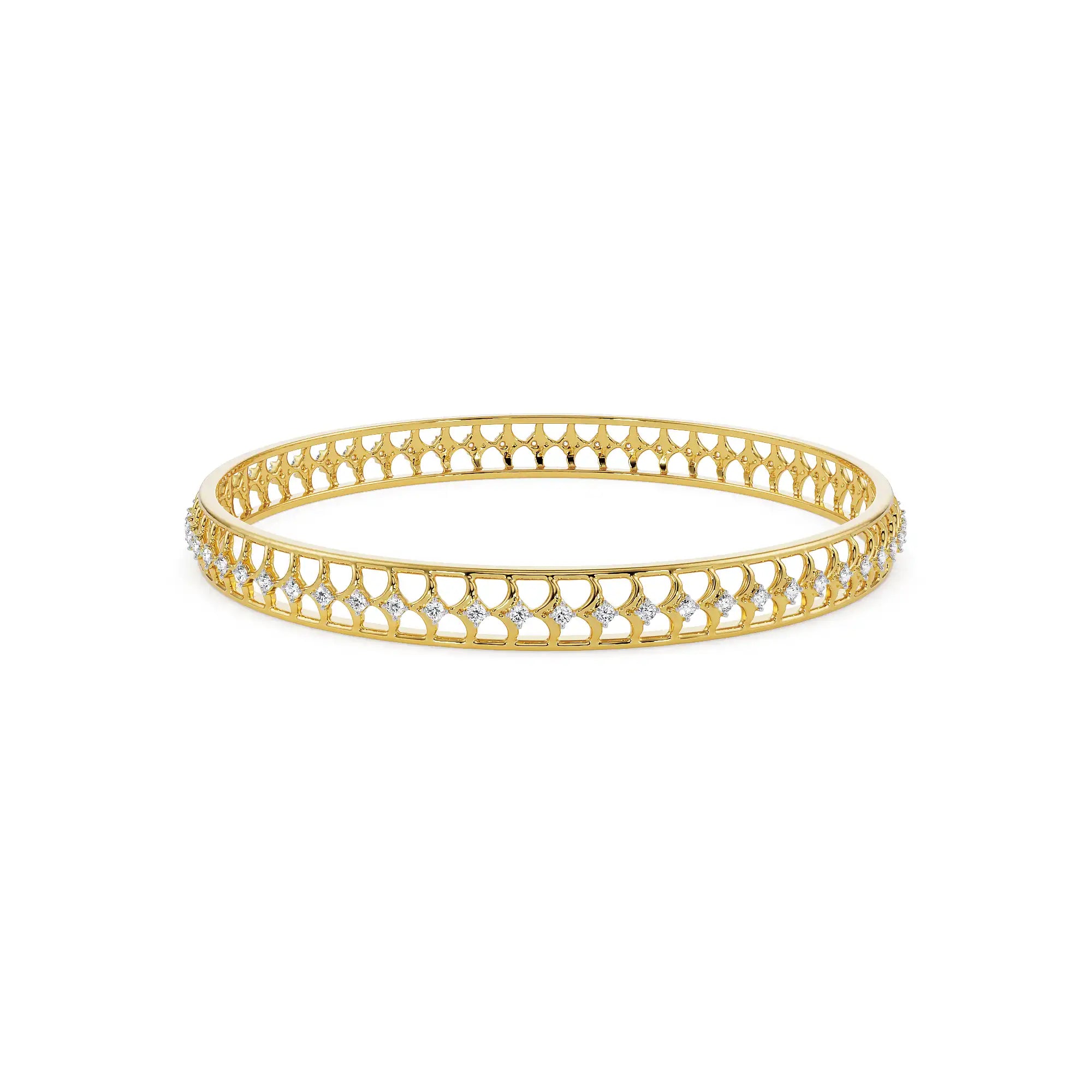 Tiana Timeless Lab Grown Diamond Bangle - front view in 9KT