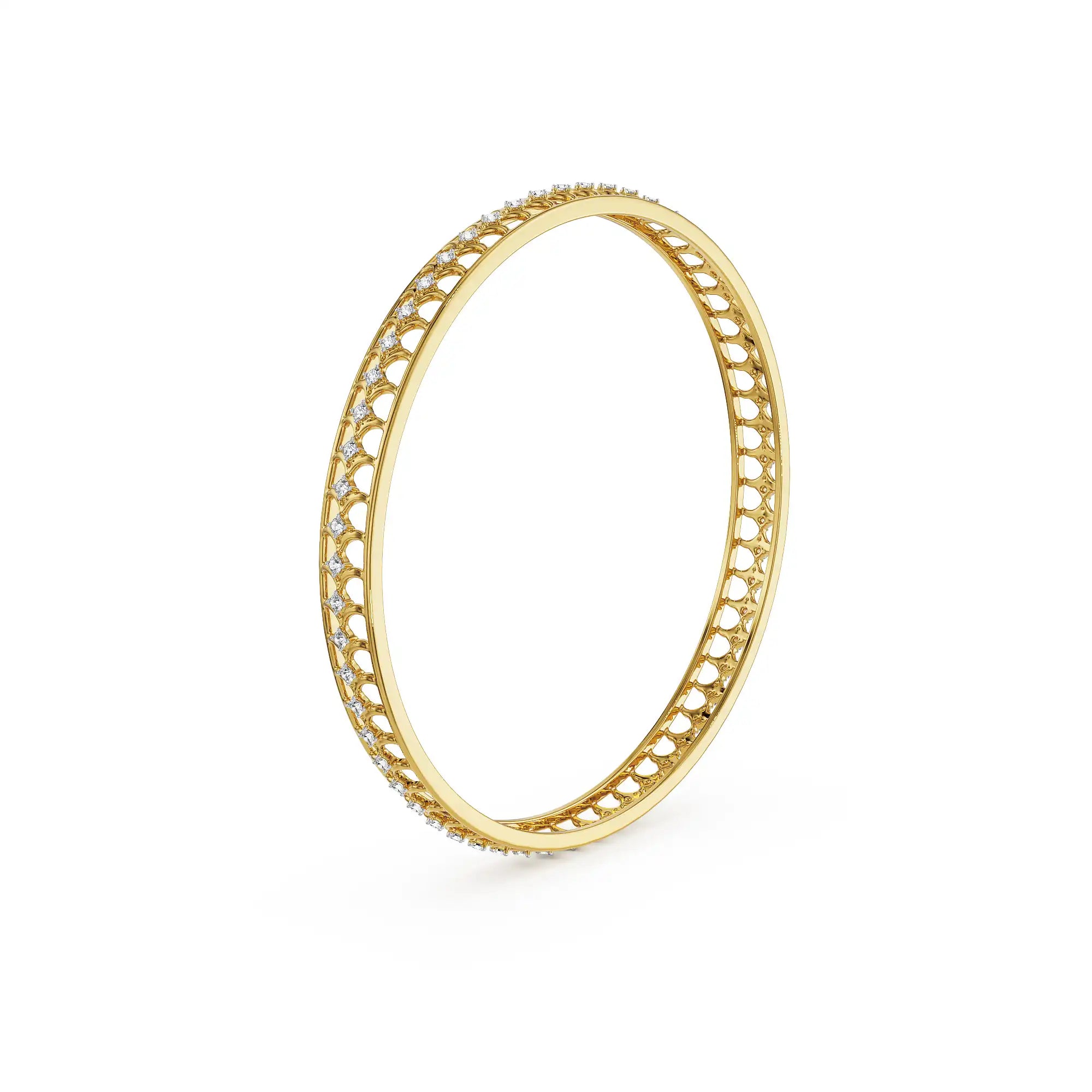 Tiana Timeless Lab Grown Diamond Bangle - side view