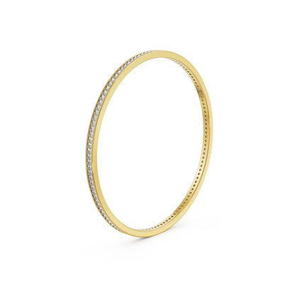 Amber Lab Grown Diamond Bangle - side view