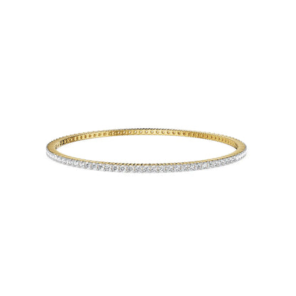 Serene Sleek Lab Grown Diamond Bangle - front view in 9KT