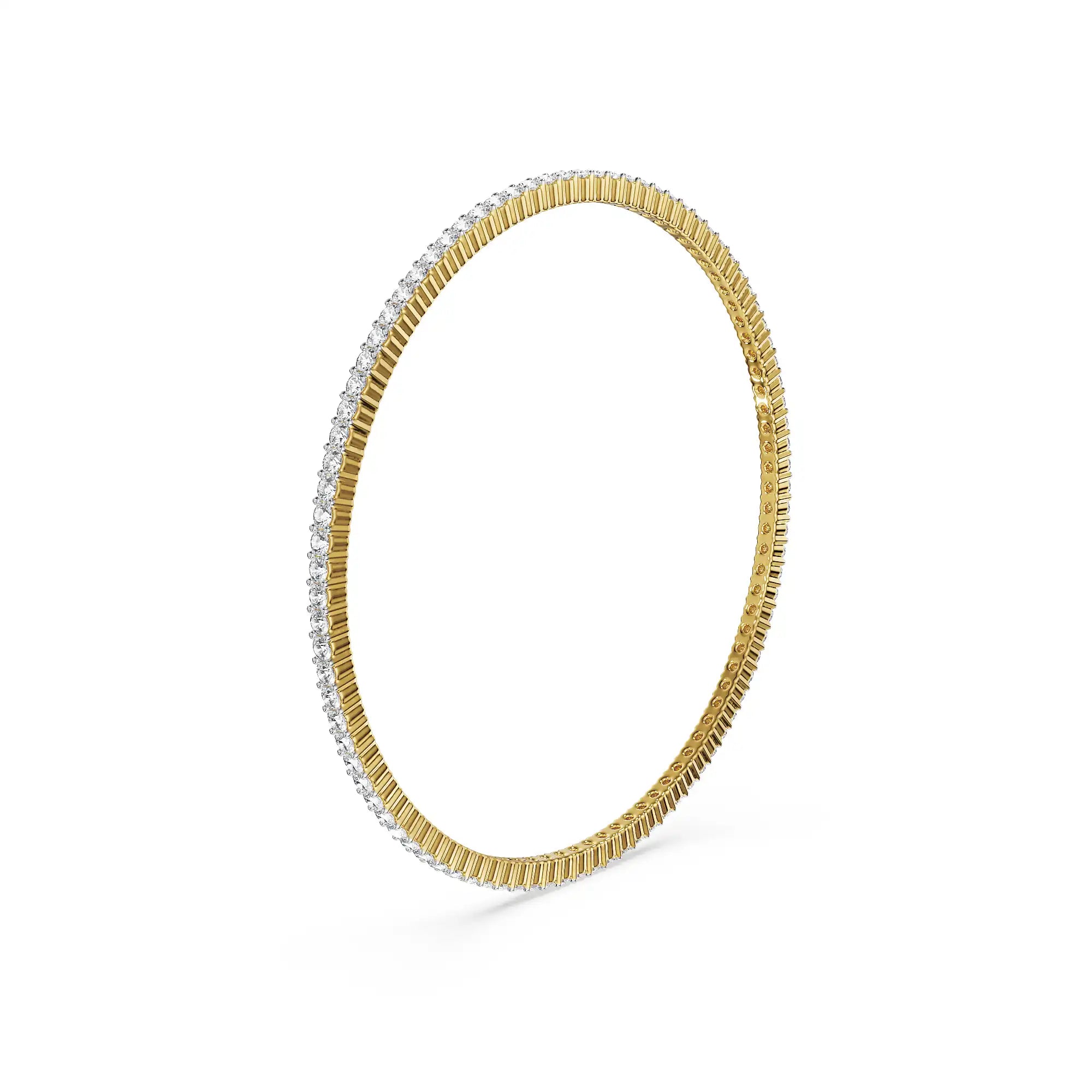 Serene Sleek Lab Grown Diamond Bangle - side view