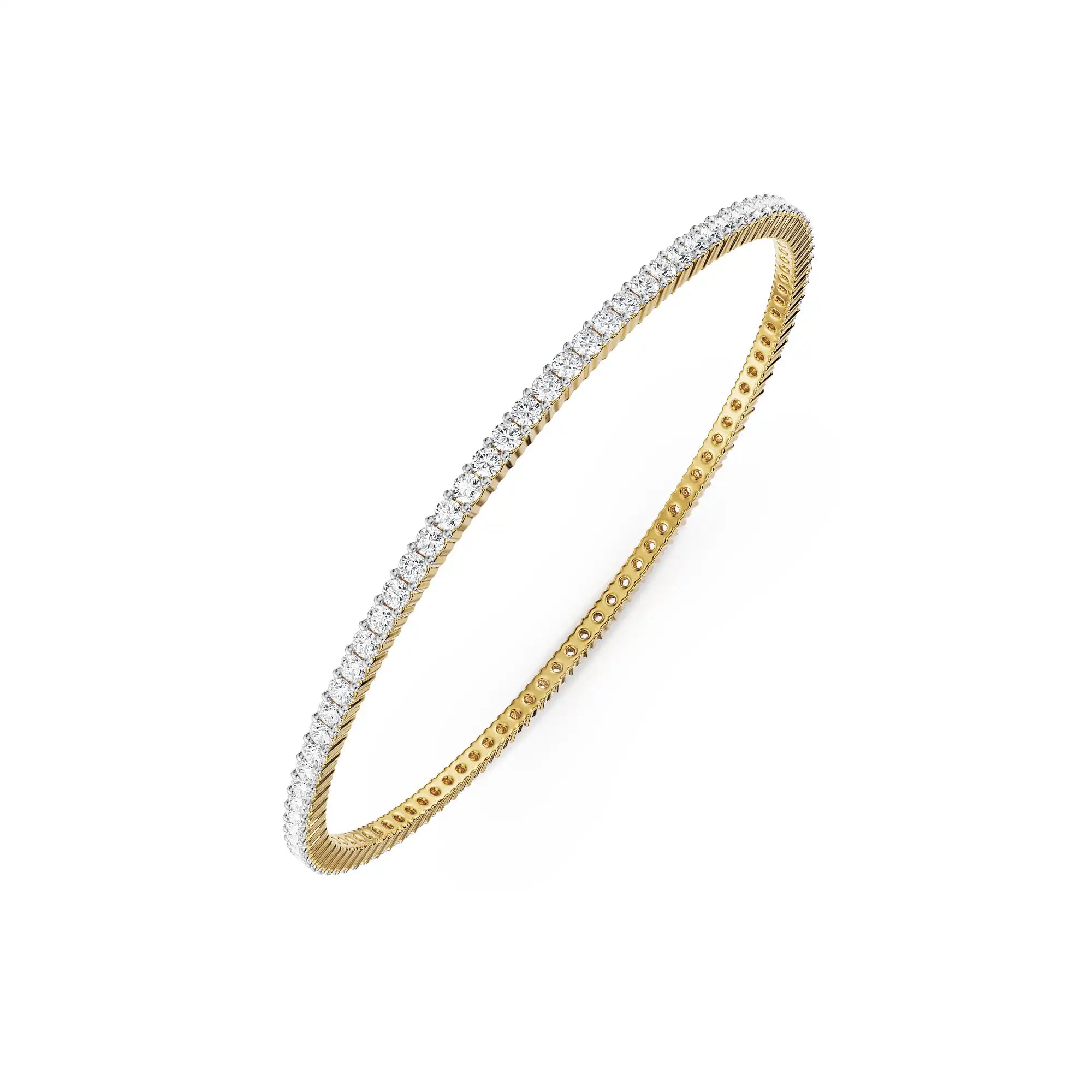 Serene Sleek Lab Grown Diamond Bangle - top view