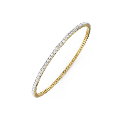 Serene Sleek Lab Grown Diamond Bangle - top view