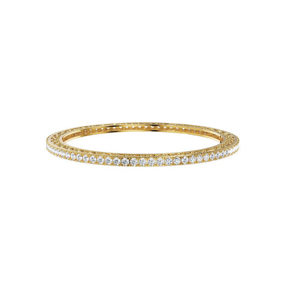 Golden Glimmer Lab Grown Diamond Bangle - front view in 9KT