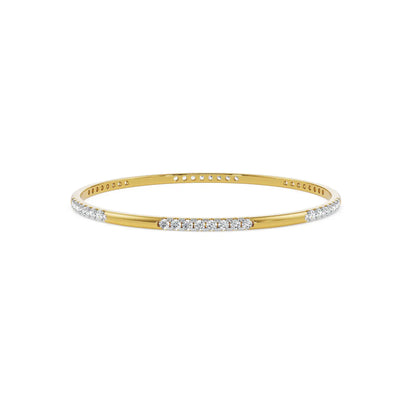 Mystic Lab Grown Diamond Bangle - front view in 9KT