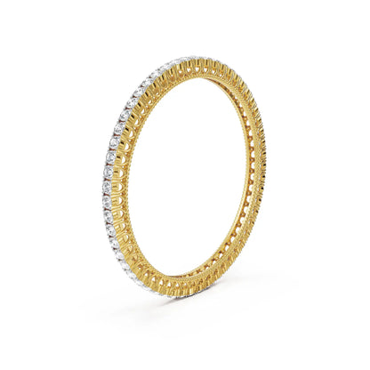 Celest Regal Lab Grown Diamond Bangle - side view