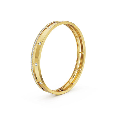 Minimalist Diva Lab Grown Diamond Bangle - side view