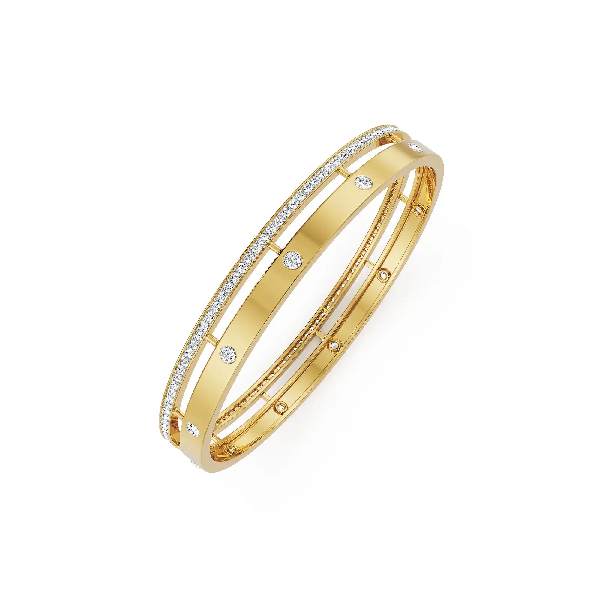 Minimalist Diva Lab Grown Diamond Bangle - top view