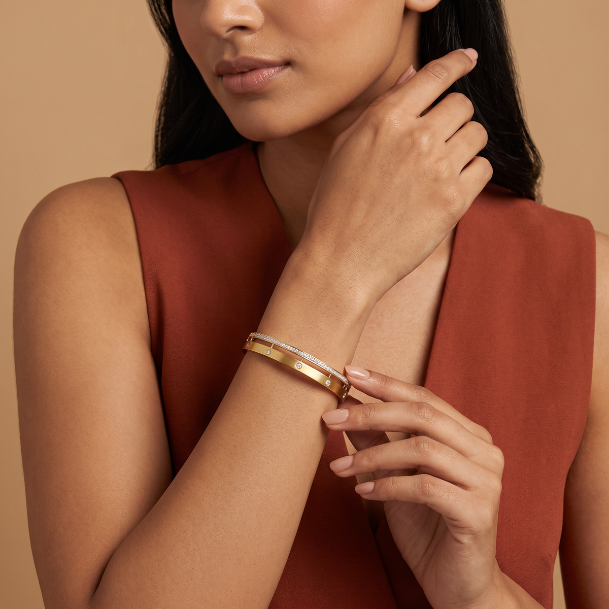 Minimalist Diva Lab Grown Diamond Bangle