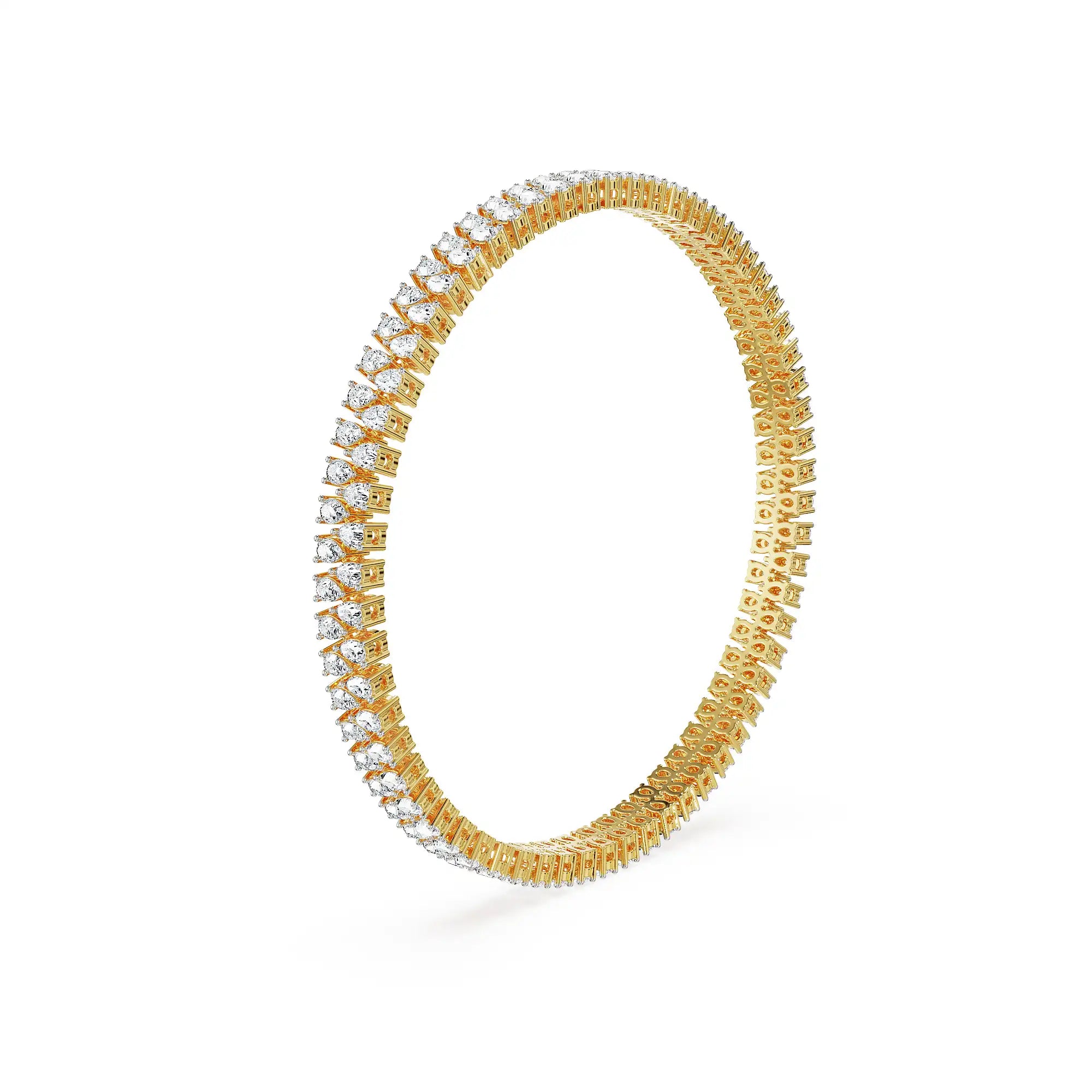 Pretty Pear Lab Grown Diamond Bangle - side view