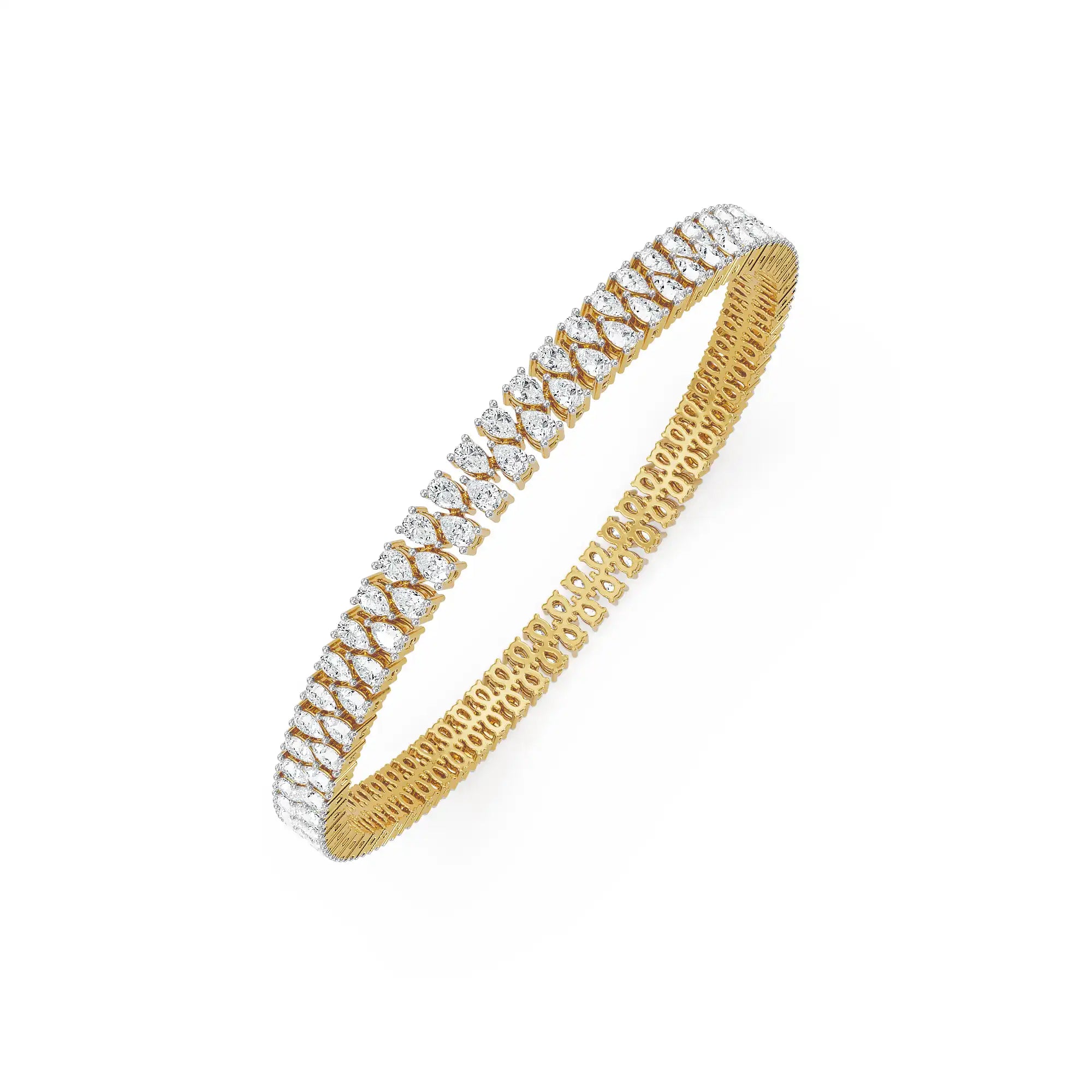 Pretty Pear Lab Grown Diamond Bangle - top view