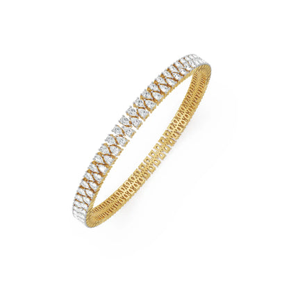 Pretty Pear Lab Grown Diamond Bangle - top view