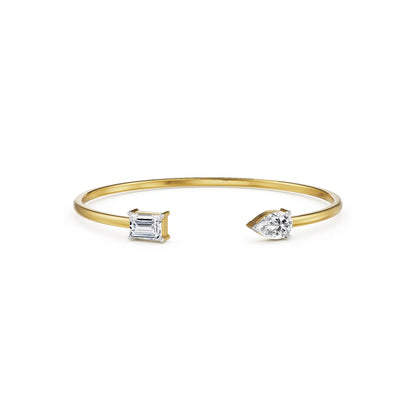 Golden Muse Lab Grown Diamond Bangle - front view