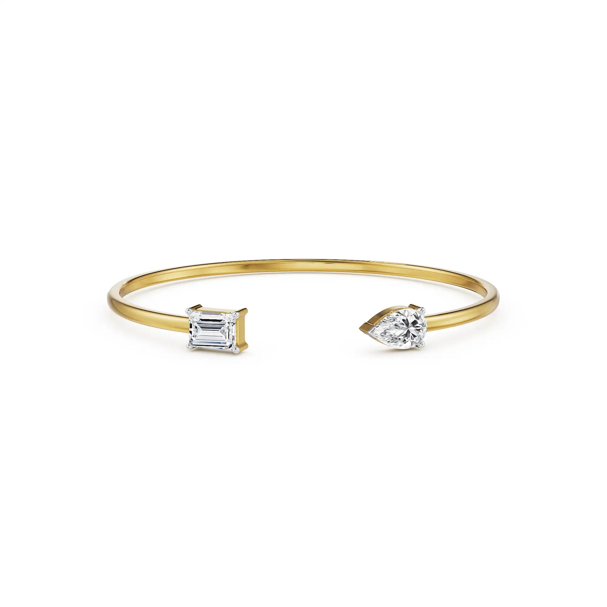 Golden Muse Lab Grown Diamond Bangle - front view in 9KT