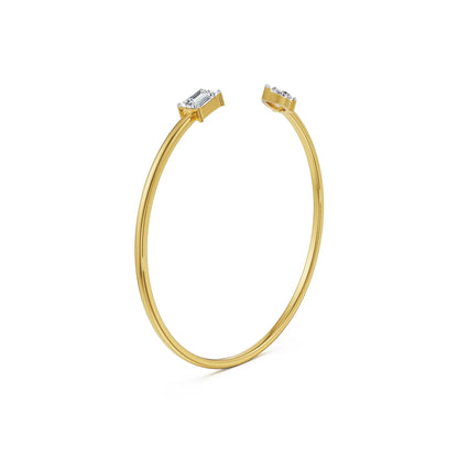 Golden Muse Lab Grown Diamond Bangle - side view