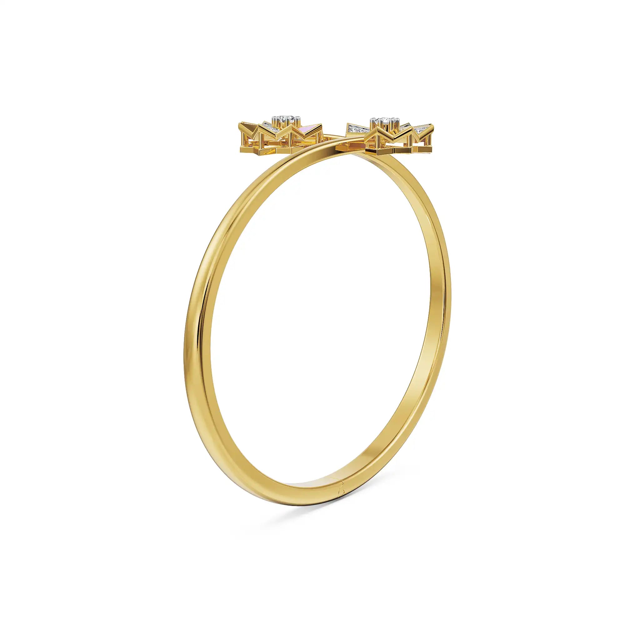 Lilac Prism Lab Grown Diamond Bangle - back view