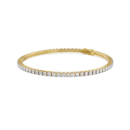 4 Pointer Diamond Tennis Bracelet Front View in 9KT