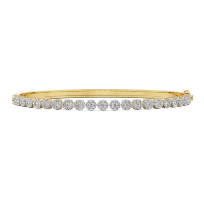 Rosie Clustered Diamond Bracelet Front View in 9KT
